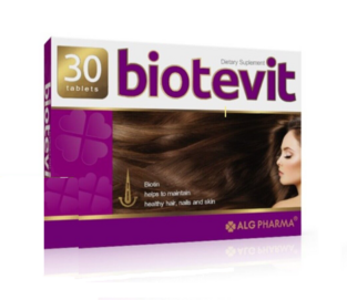 BIOTEVIT 5mg DIET SUPPLEMENT BIOTIN 30 TABLETS HAIR SKIN NAILS