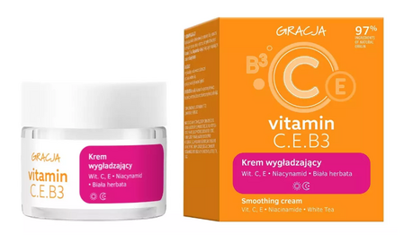 MIRACULUM GRACJA KREM WYGŁADZAJĄCY VITAMIN C.E.B3  NIACYNAMID, BIAŁA HERBATA